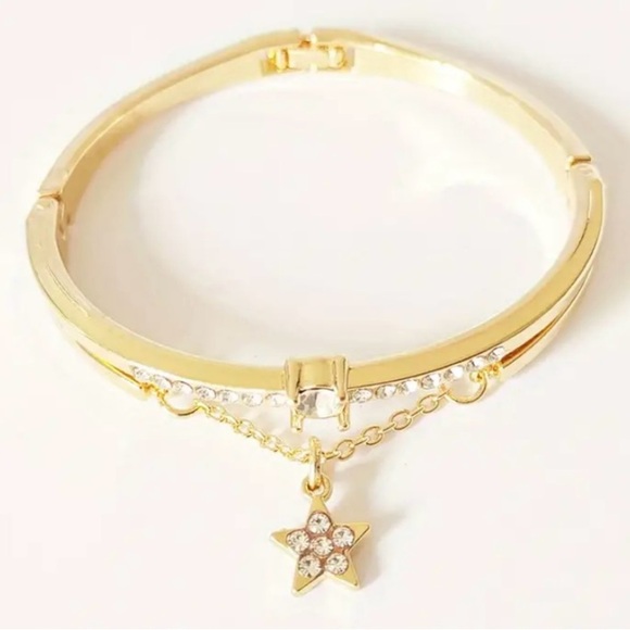 Star Bracelet Chain Classical Plain Cuff Stars Bangle Cuff - Picture 1 of 2